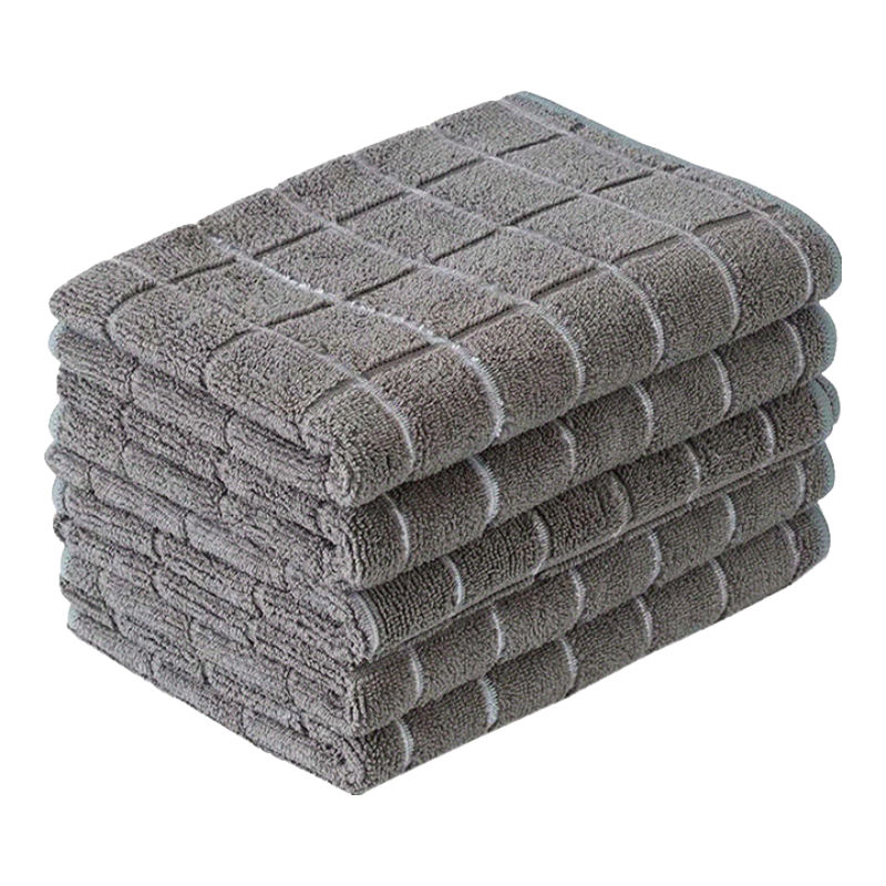 Good Weather Car Wash Towel Multifunctional Striped Cleaning Cloth Lint-Free 25x25cm Gray 10-Pack