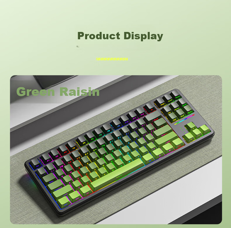 Langtu T88 Mechanical Keyboard Wired Wireless Bluetooth Tri-mode 88-Key Silent Keyboard Gaming E-sports Computer Office Keyboard 10000mAh Blackberry Strawberry Milkshake Switch 15