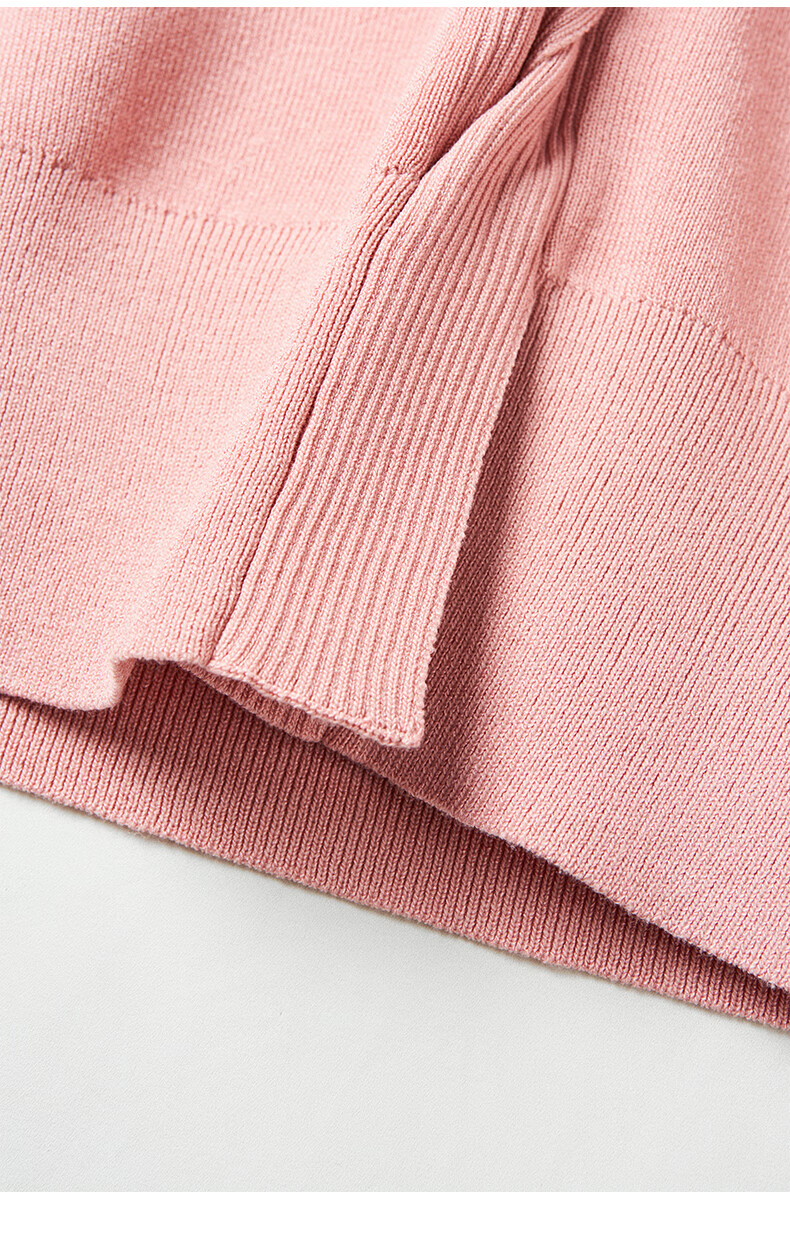 YANYEE Pink Versatile Knit Sweater for Women, 2025 Early Spring Simple Elegant Slimming V-Neck Long Sleeve Top, Pink, Size S 12