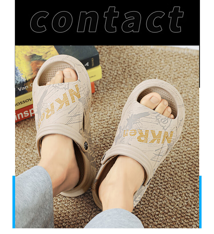 CARTELO Men's Slippers, Summer Breathable Sandals, Dual-Use Slip-Ons with Comfortable Feel, Sports Beach Shoes 6