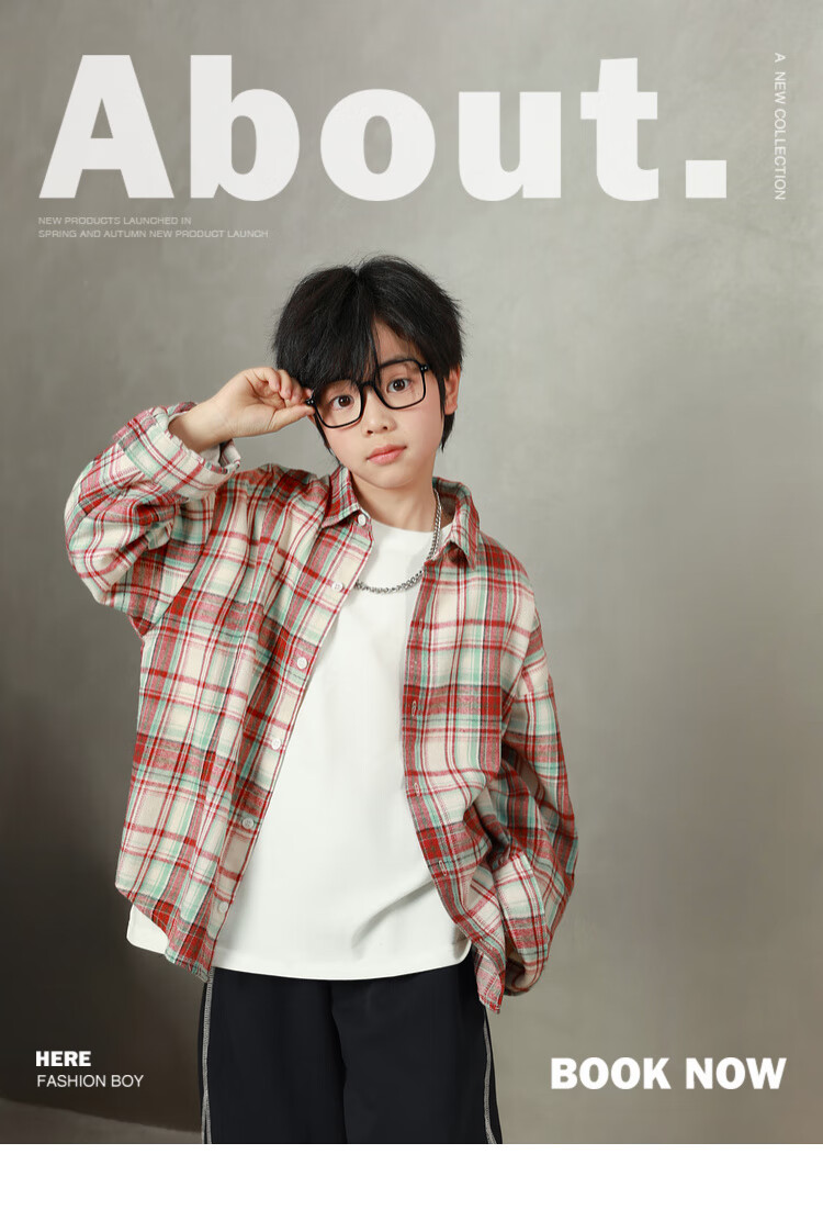 LUSON Chen Da Zhu Boys' Shirt, Spring And Autumn 2025 New Style, Boys' Casual Jacket, Children's Lightweight Early Autumn Shirt, New Year's Outfit 1