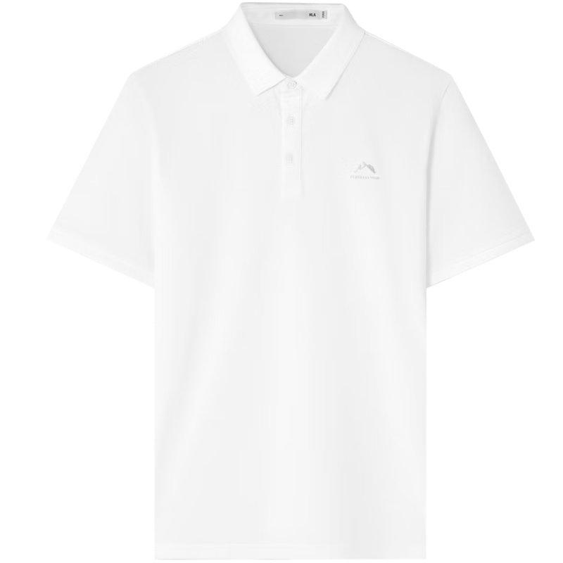 HLA Short-Sleeve Polo Shirt for Men, Summer Mountain Series, Short-Sleeved, Bleached White, XL Size