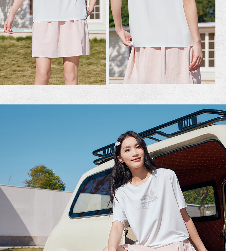 361° Women's Short Sleeve Spring Summer New Sports T-Shirt Quick-Dry Loose Casual Running Top 662624113-1 17
