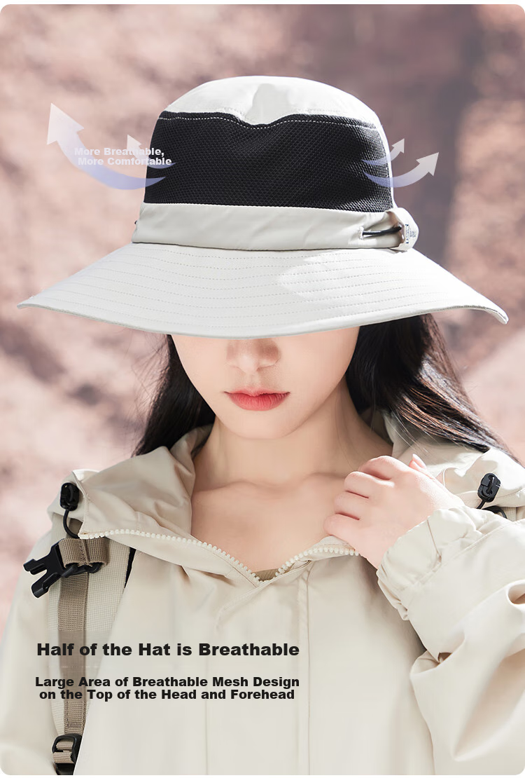 JIUMU Sun Protection Hat for Women, Sun Visor Hat, Sun Hat, Fisherman Hat, Cooling Hat, Summer Outdoor Face-Covering UV Protection Hat for Wome 5