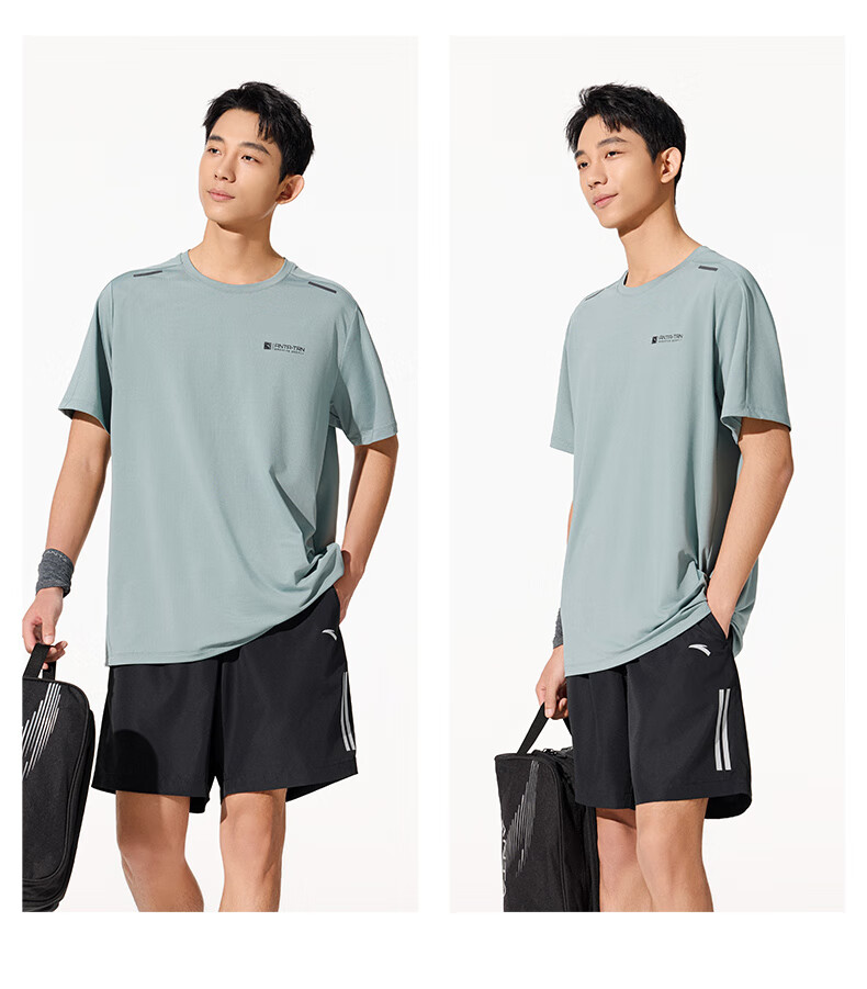 Anta Quick-Dry T-Shirt | Men's Short Sleeve Summer Moisture-Wicking Breathable Training Running Fitness Top 18