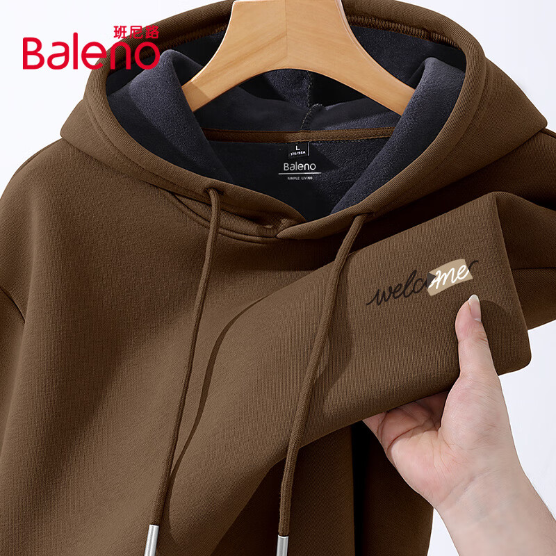 Baleno Heavyweight Hooded Sweatshirt Autumn Winter Men's Fleece Thickened Sports Outdoor Warm Loose Casual Stylish Shirt 4
