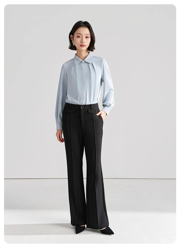 Bodexiaojie Women's Professional Blazer, Elegant Interview Attire, Office Wear Top for Petite Figures, Long-Sleeve Shirt, Size S 28