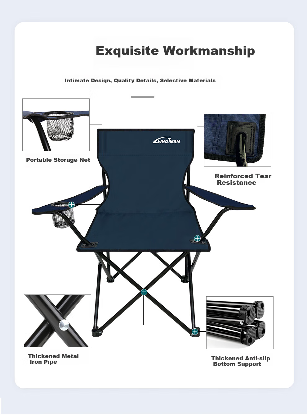 Whotman Outdoor Folding Recliner Chair Nap Office Beach Sofa Lazy Fishing 77195 4