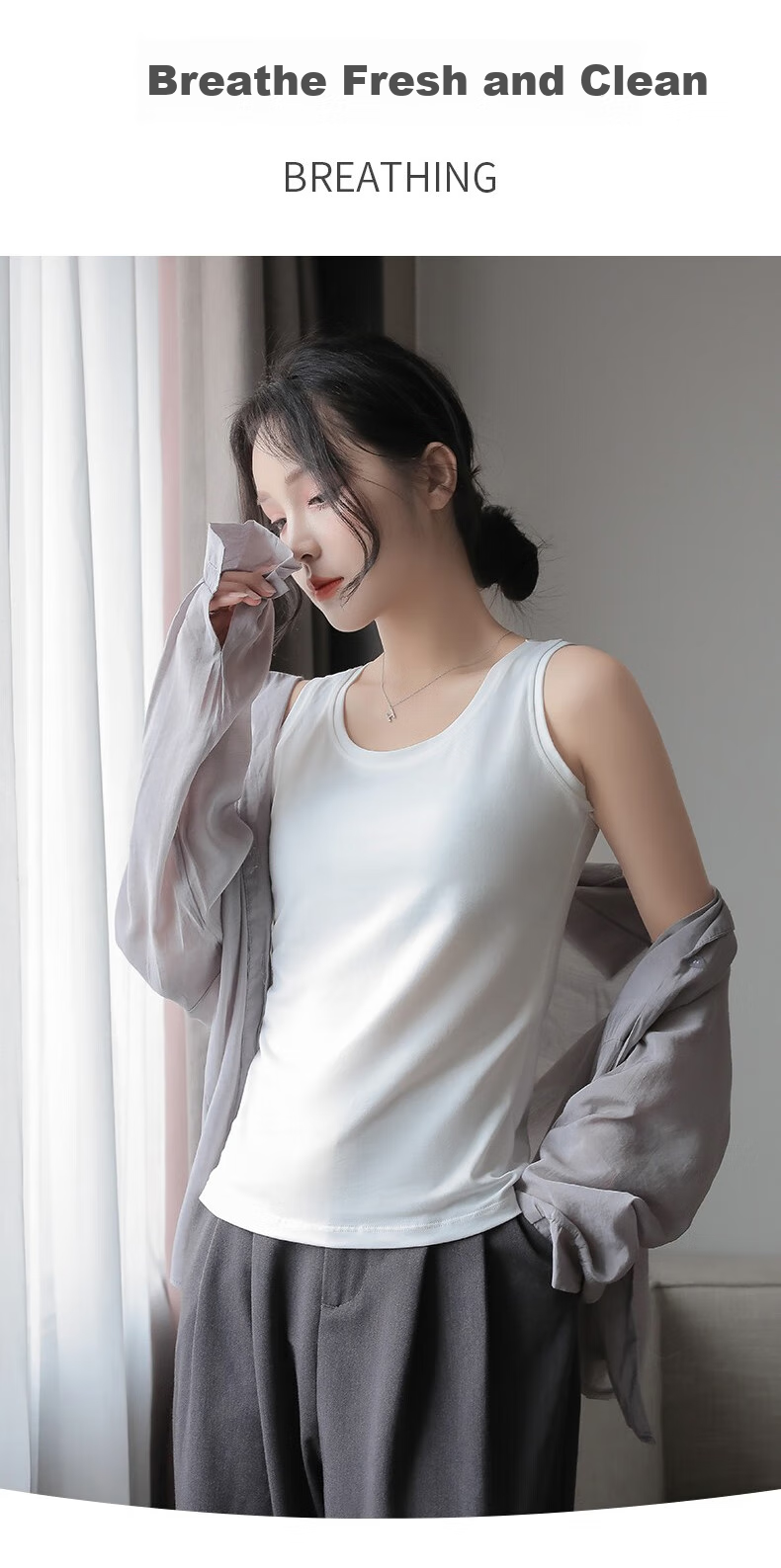 LangSha Camisole Tank Top for Women, Spring And Summer Elastic Sleeveless Undershirt, Inner Or Outer Wear, Slimming Top, Beautiful Back Undershirt 5