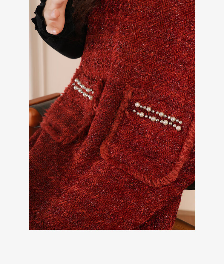 LUSON Chen Dazhu Girls' Vest Dress 2025 Autumn Winter New Year Greeting Red Children's Dress 7