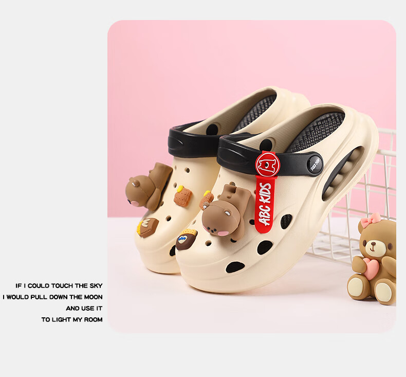 ABC KIDS Children's Perforated Shoes, Boys And Girls Slippers, Summer Sandals, Baby Soft-Soled Non-Slip Beach Shoes, 8501 White-Pink, Size 30-31 9