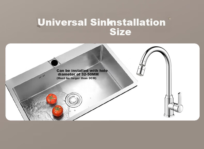 ZUNCHI Kitchen Faucet, Stainless Steel Hot And Cold Dishwashing Sink Basin, 360° Rotating Anti-Splash Household Tap, 2056B 2