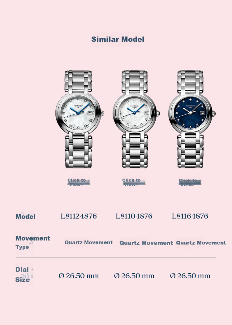 LONGINES Swiss Watch, Heart Moon Series, Ladies' Steel Strap Mechanical Watch L81134996 5