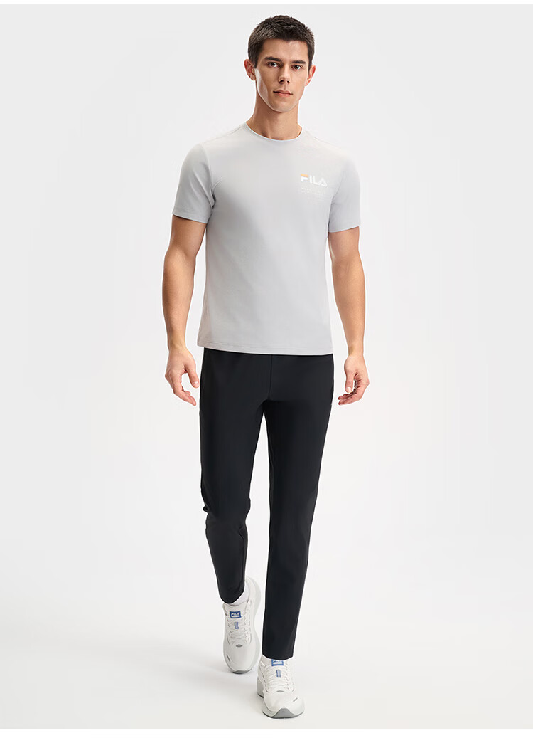 FILA Official Men's Knit Long Pants Summer Fitness Sports Basic Sun Protection Straight-Leg Pants 3