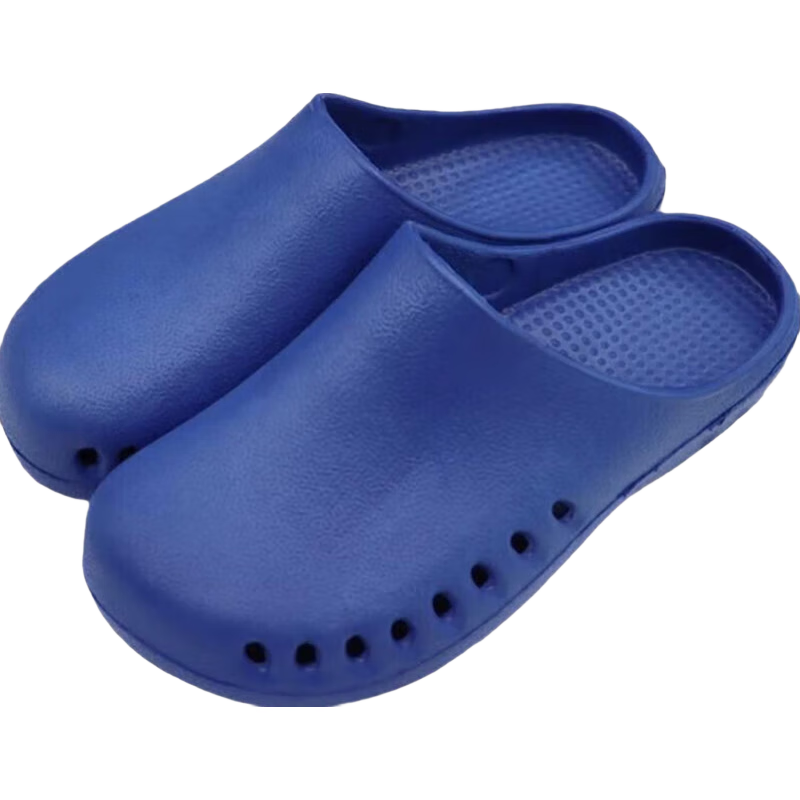 Pinzhide Surgical Shoe Laboratory Clogs, Lightweight Non-Slip Work Slippers, Closed-Toe Breathable Odor-Resistant, Dark Blue, Size 39-40