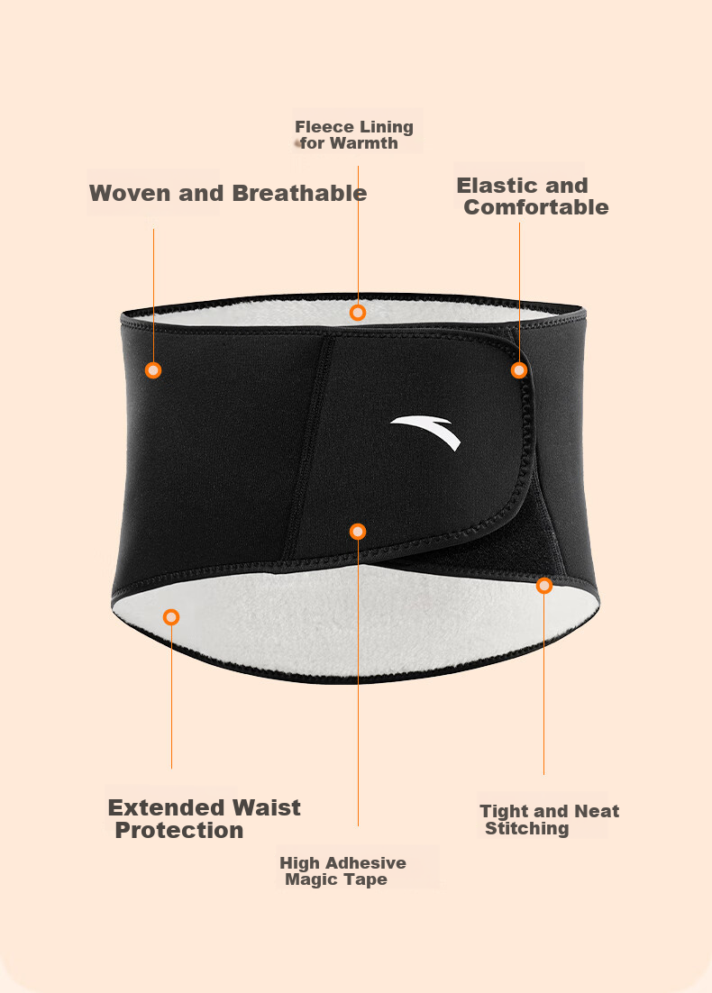 ANTA Waist Support Belt, Warm Waist And Abdomen Protector, Self-Heating Device for Men And Women with Herniated Discs, Heating Function, Black, Size M 6