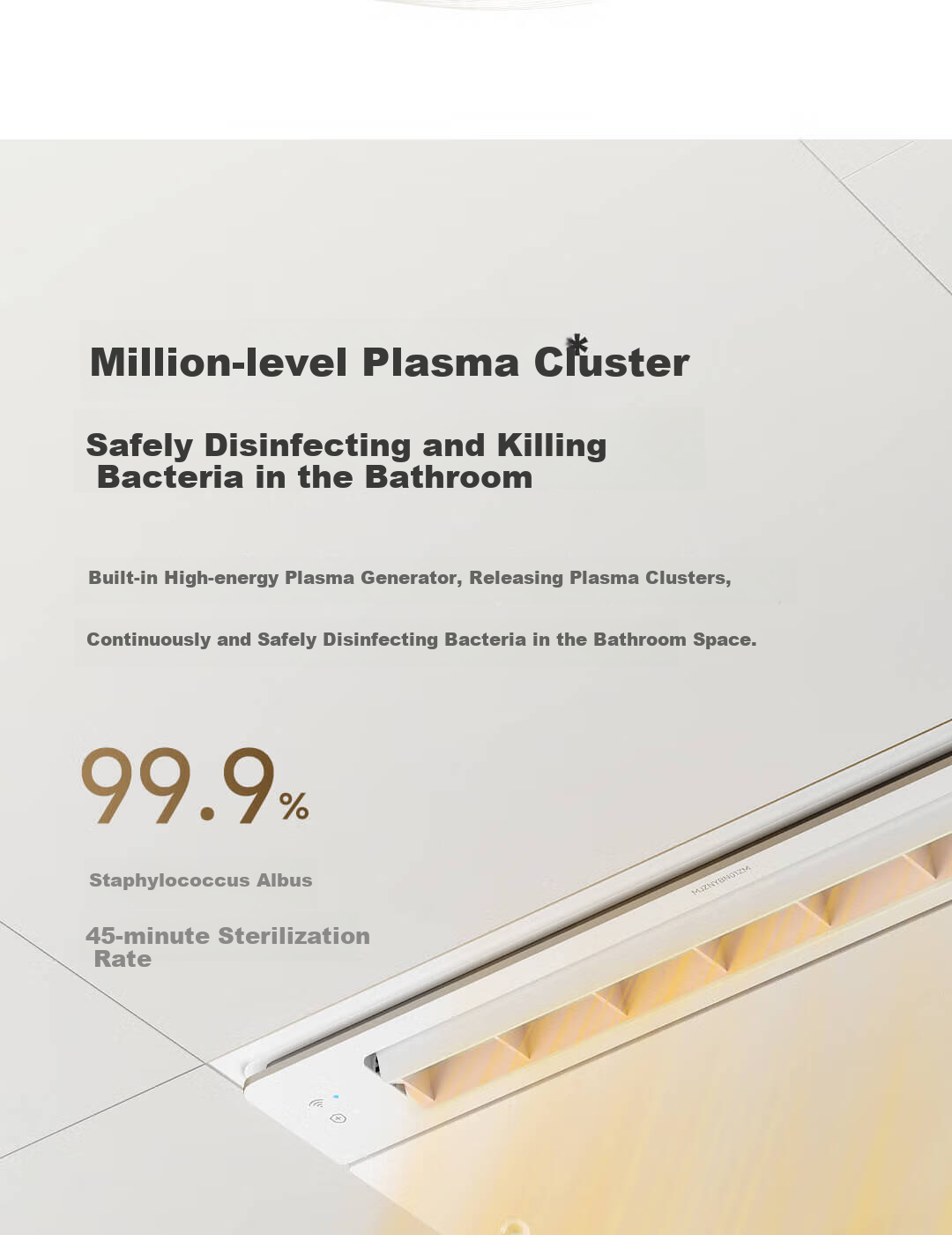 Mijia Intelligent Bathroom Heater Variable Frequency Constant Temperature Series Graphene Rapid Heating Smart Disinfection Warm Air Exhaust N1 6