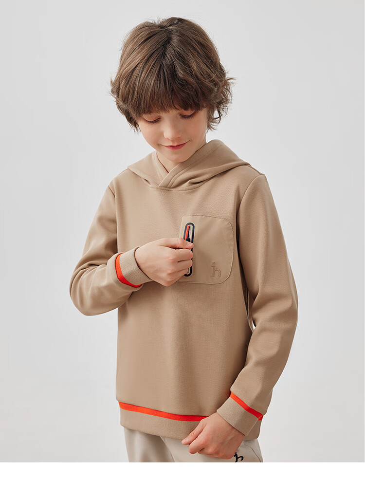 HAZZYS Brand Boys' Sweatshirt, New Winter Style, Comfortable Soft Elastic Hoodie, Off-White, Size 105 3