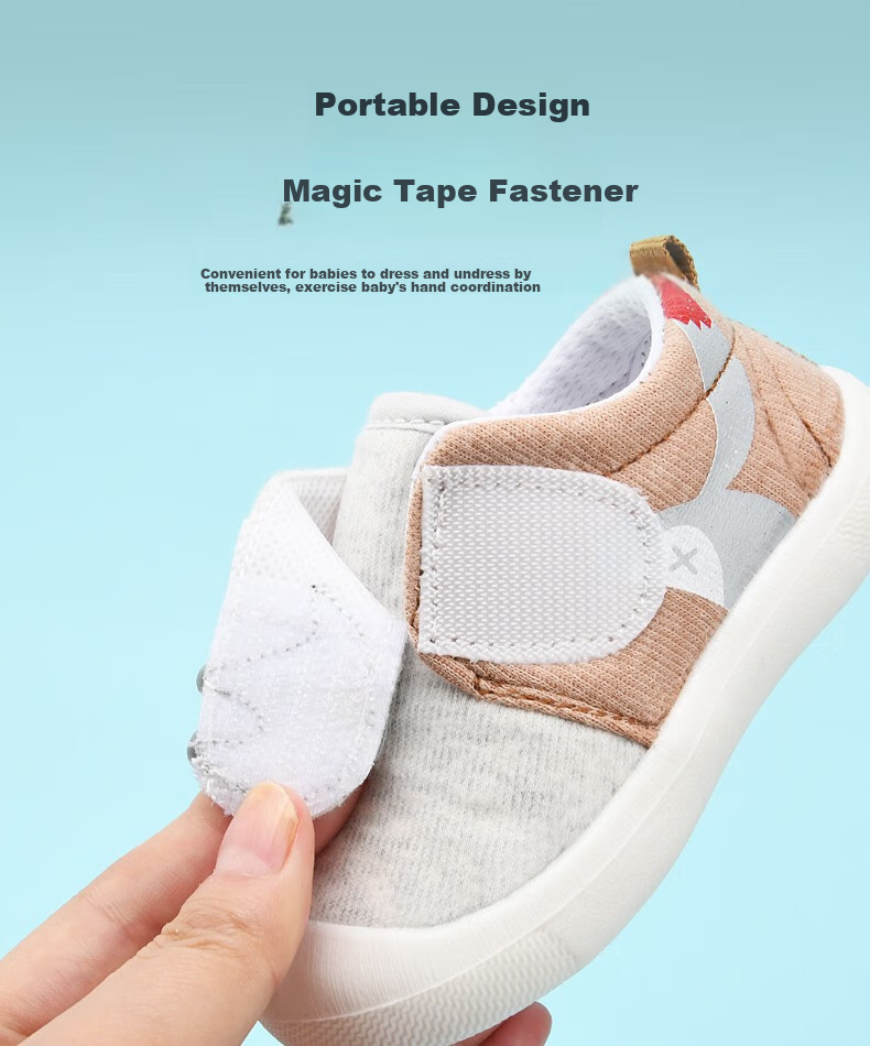 ThomBaker Baby Walking Shoes Spring And Autumn Style, Girls' Cloth Shoes, Boys' Cartoon Soft-Soled Non-Slip Shoes, Red Fox 19 6