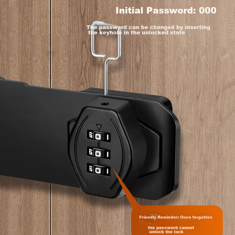 Chugong Cabinet Door Lock, Password Lock, No Drilling Required, Refrigerator Lock, Anti-Theft Drawer Lock, Cabinet And File Cabinet Latch Lock, Silver Color 5