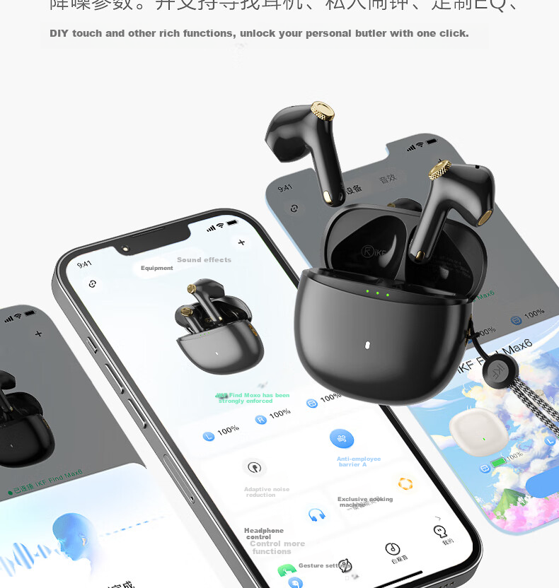 IKF Find Max6 Quiet True Wireless Bluetooth Earphones Semi-In ANC Active Noise Cancellation LDAC High-Resolution Sound Quality for Sports Fitness, Compatible with Phones And Computers, Cloud Rock White 23
