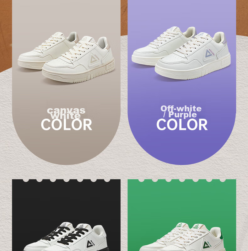 PEAK Air Force One Sneakers for Women, Summer Low-Top Wear-Resistant Casual White Shoes, Soft-Soled Versatile Sports Shoes DB310128 6
