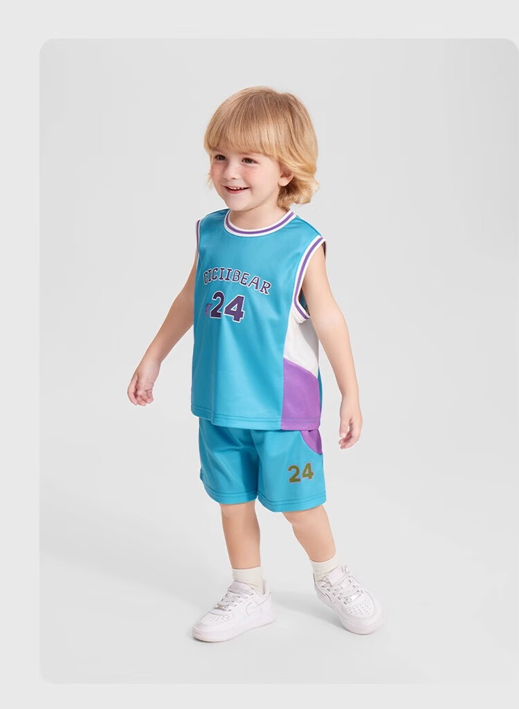 Ciciibear [3x Quick-Drying Moisture-Wicking] Ciciibear Boys' Summer Outfit Set, Baby Sports Jersey, 2025 New Style Children's Summer Wear 6
