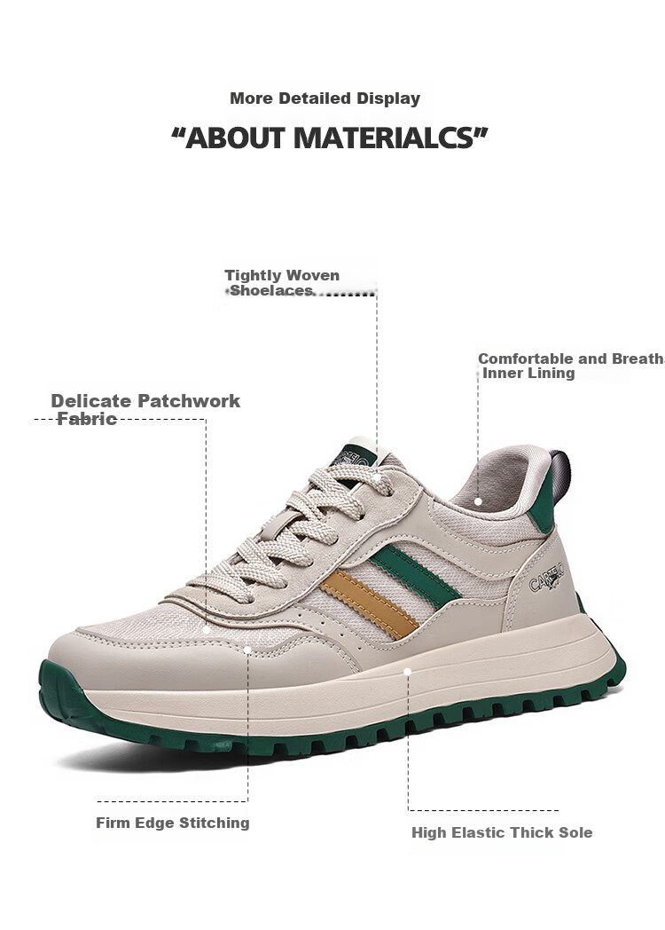 CARTELO Men's Casual Sports Sneakers, Autumn And Winter New Classic Retro Versatile Dirty Shoes, Outdoor Hiking Jogging New Style 14