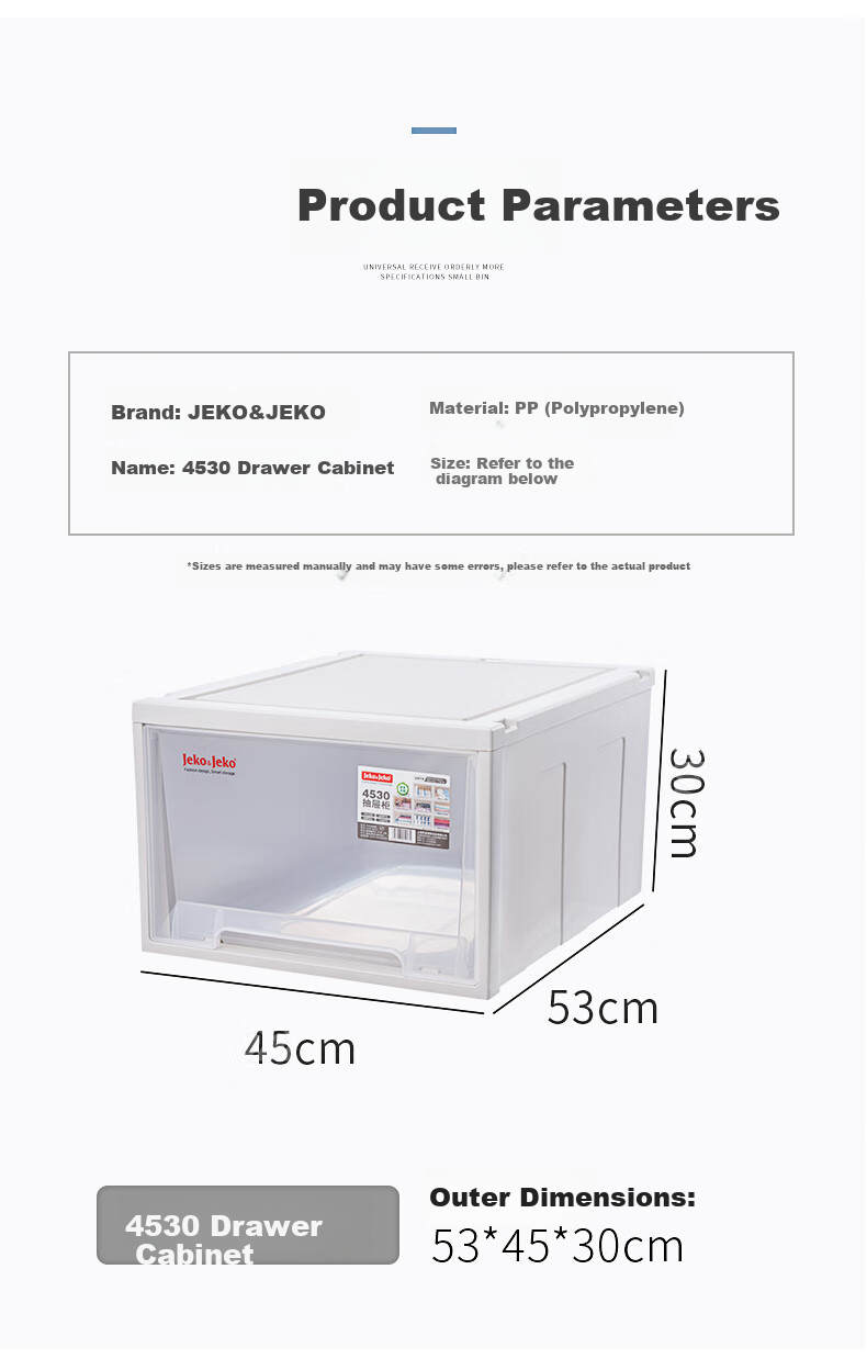 JEKO&JEKO Drawer-Style Clothes Storage Box, Organizer Container, Stackable Drawer Cabinet, Toy Storage Box, 55L, Set of 3 7