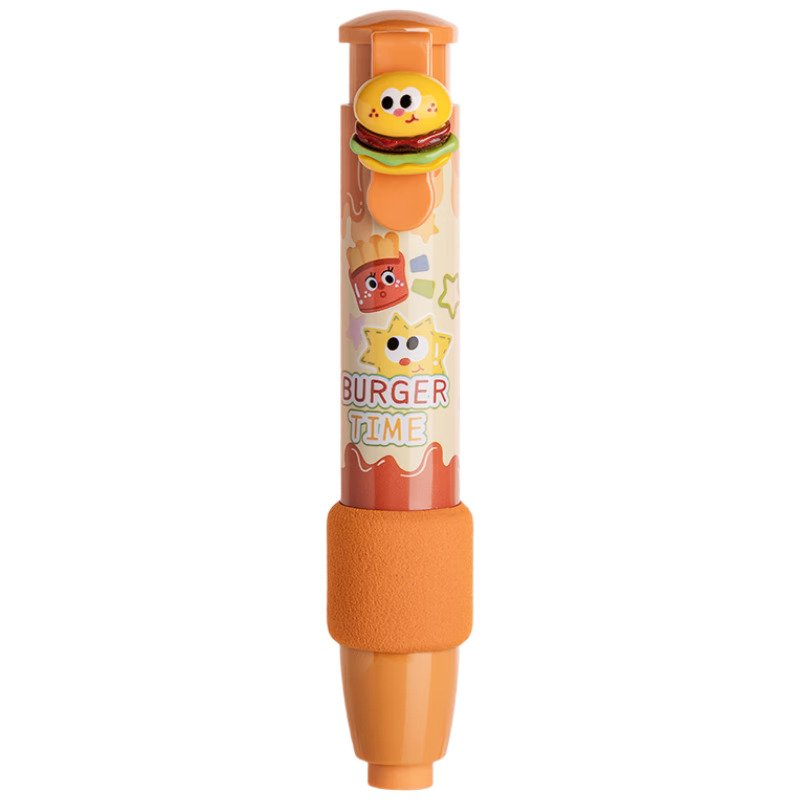 Kabaxiong Push-Erase Eraser, Cartoon Design, No Debris, Clean, for Primary School Students And Children, Soft Grip Handle, Snack Story