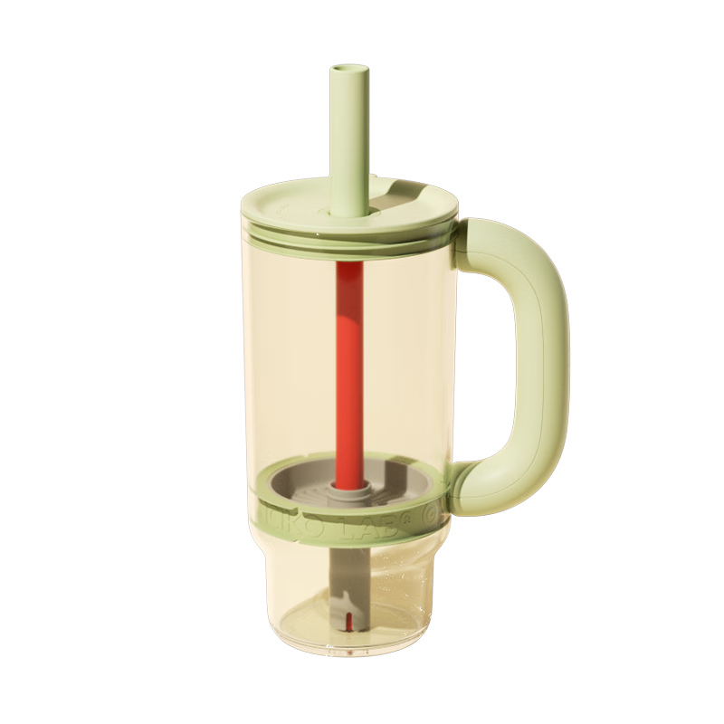 Chakolab Giant Tea Separation Straw Cup for Women High-Value Large Capacity Tritan Boba Cup Prohibited Scorching Green