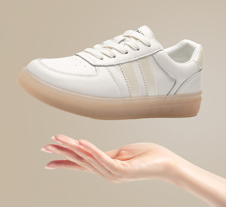 ZHR Women's White Sneakers, New Lightweight Soft-Soled Shoes, Fashionable Versatile Genuine Leather Casual Shoes for Women, ES56, White Silver, Size 38 7