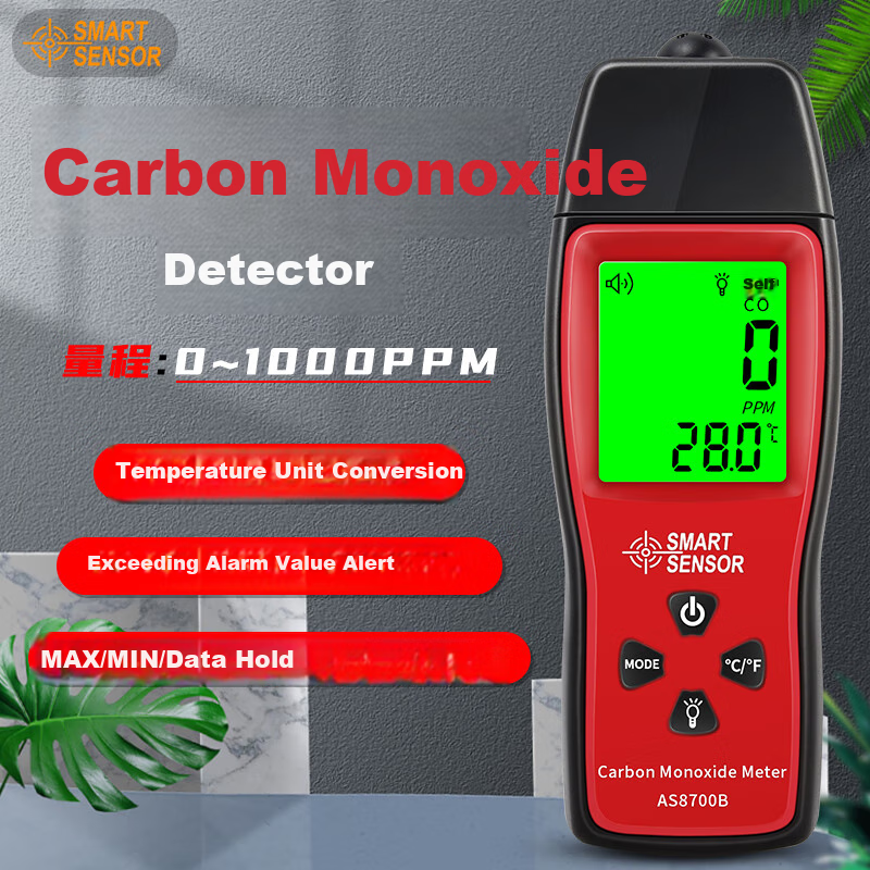 CEM Portable Ammonia Gas Detector NH3 Digital Display Audible and Visual Alarm AR-8500