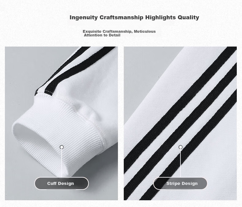 Dingfengbaoluo American-Style Striped Sweatshirt for Men, Spring Solid Color Pullover Round Neck Undershirt, Loose Versatile Top QZ33 White XL 1