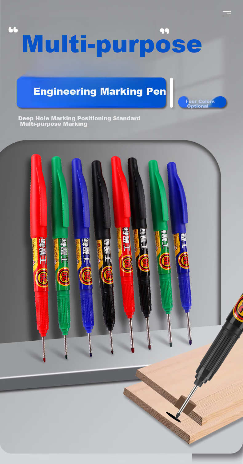 BAOKE MP2935 Long-Head Engineering Marker Pen, Oil-Based Multi-Purpose, 30mm Long Tip, Fine-Tip Marker Pen, Green, 12 Pcs/box 1