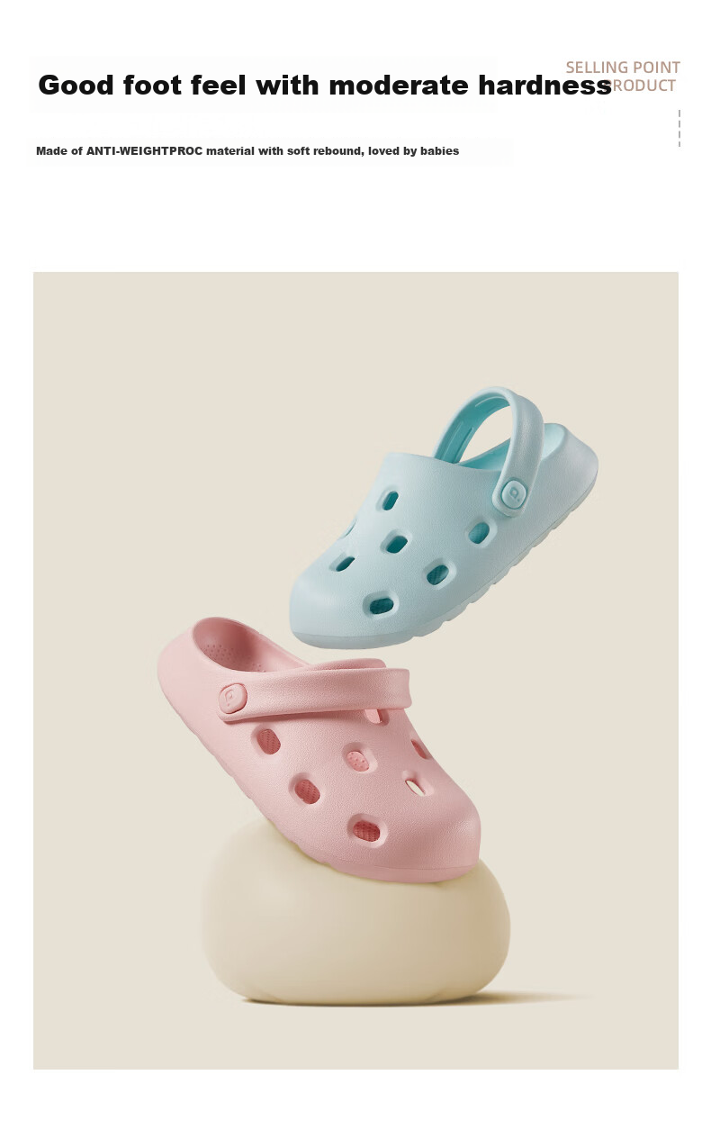 Poxi Children's Perforated Shoes with Anti-Collision And Non-Slip Soft Soles, Sandals for Boys And Girls 6