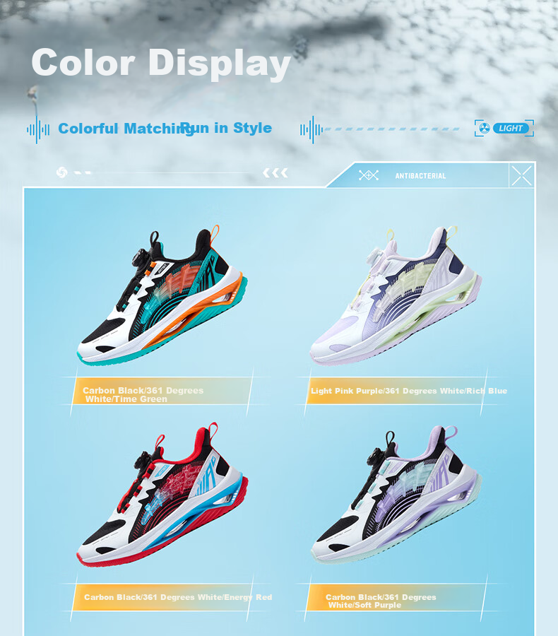 361° Qingyang | Children's Running Shoes, Spring 2025, Boys And Girls, Big Kids, Rotary Buckle, Lightweight Cushioning, Jogging Sneakers, Black, Size 40 16