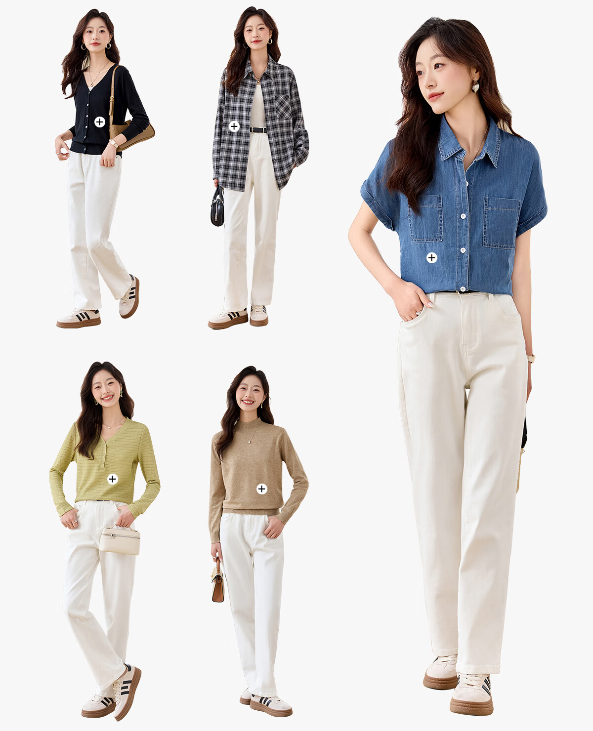 PinCai Women's Jeans, Spring And Autumn Black Straight-Leg Trousers, Slimming And Heightening Effect, Casual Denim Long Pants P143N1009 9