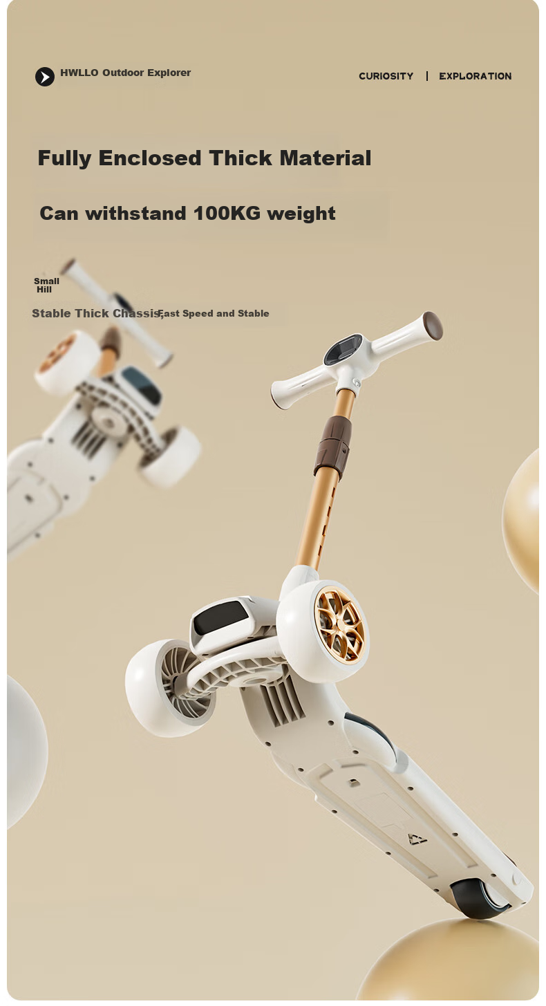 DEERC Children's Scooter for Ages 1-3 Foldable Kick Scooter with Seat, Balance Bike, Birthday Gift 10