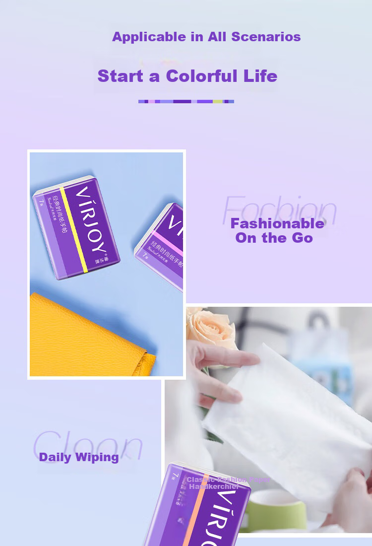 Weijieya [Recommended by Shuyuan] Pocket Tissues, Iris Print Unperfumed, 4-Ply 5 Sheets 24 Packs, Water-Resistant 6
