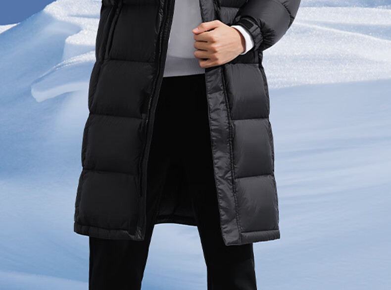 Li-Ning Long down Jacket, Table Tennis Wear, Thickened Warm Windproof Coat, Unisex Style, Black, Size M 7