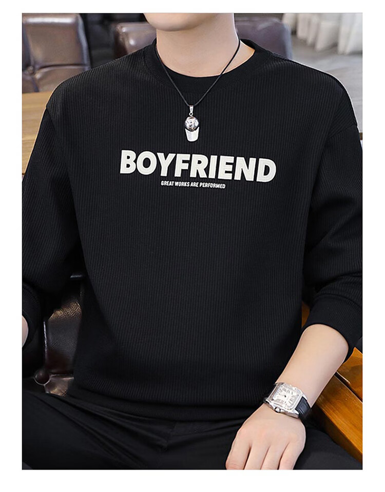 Pierre Cardin Men's Sweatshirt Spring Autumn Embroidered Heavyweight Long Sleeve T-Shirt Casual Base Layer Khaki M 11
