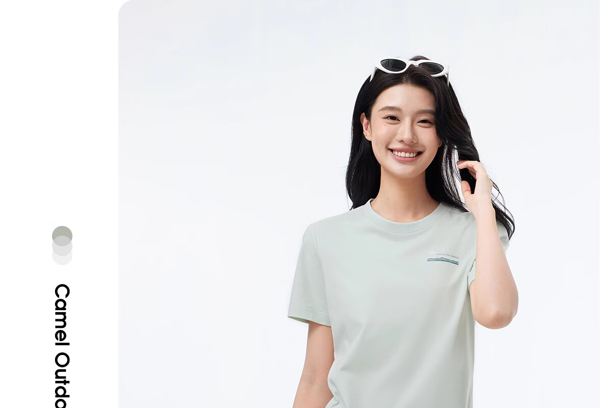 CAMEL Women's Short Sleeve T-Shirt Antibacterial Heat-Blocking Breathable Quick-Dry Sports Casual Crew Neck Top Men A15BAVV023 3XL 23