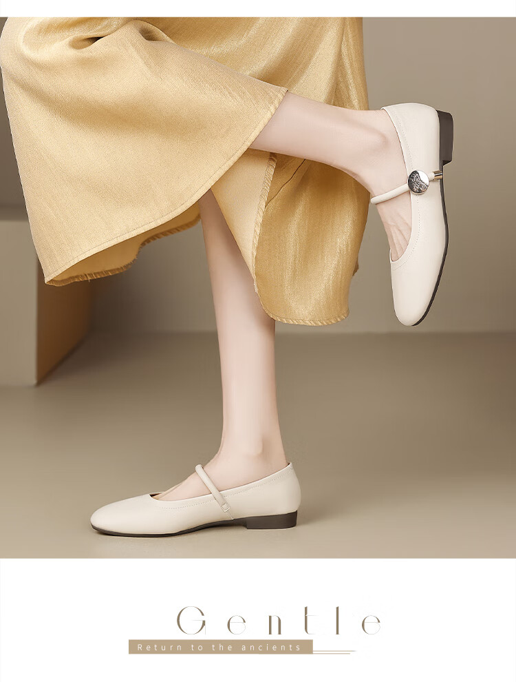 ZHR Women's Shallow Mary Jane Shoes 2026 Summer Flat Lightweight Comfortable Soft Sole Single Shoes AH607 Silver Size 40 13
