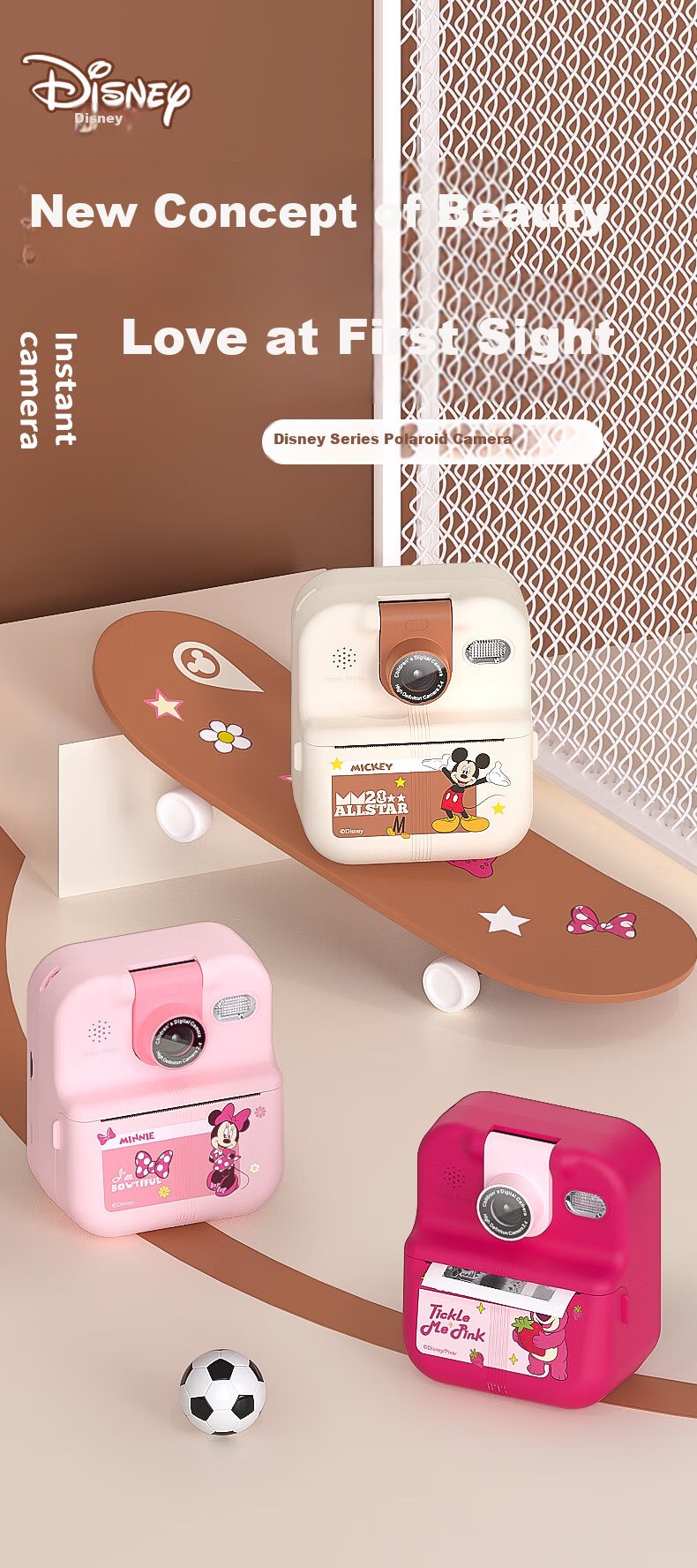Disney Children's Camera, Instant Print Error Printer for Students, Photo-Taking Travel-Specific Camera, Doodle Colorful Gift for Boys And Girls' Birthday Toys, HD02 Mickey Mouse 2