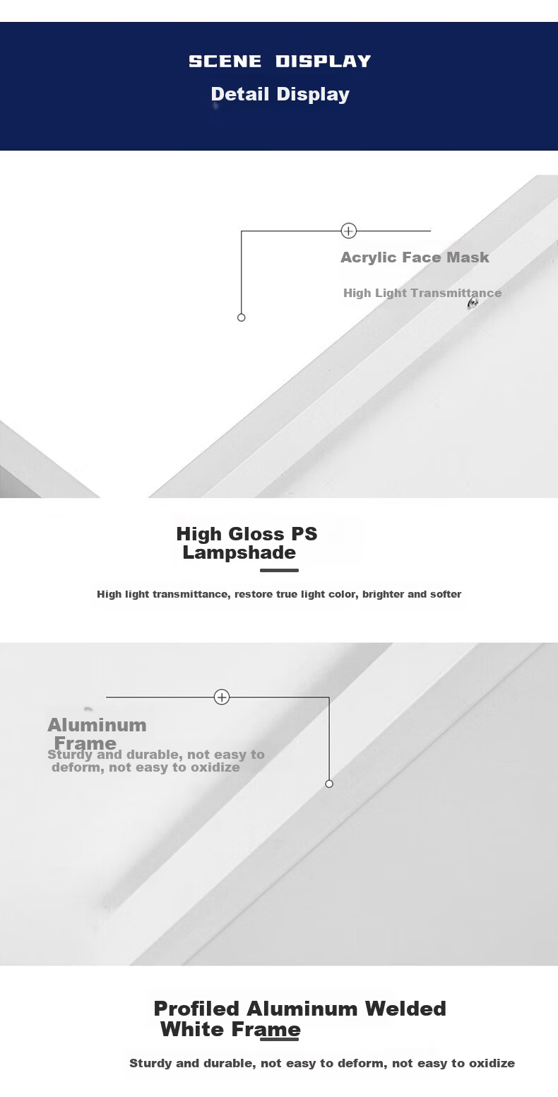 Dengling Surface-Mounted Panel Light, Full Spectrum Eye Protection, 300x1200 Ceiling LED Panel Light, Rectangular Fixture for Office Use 21