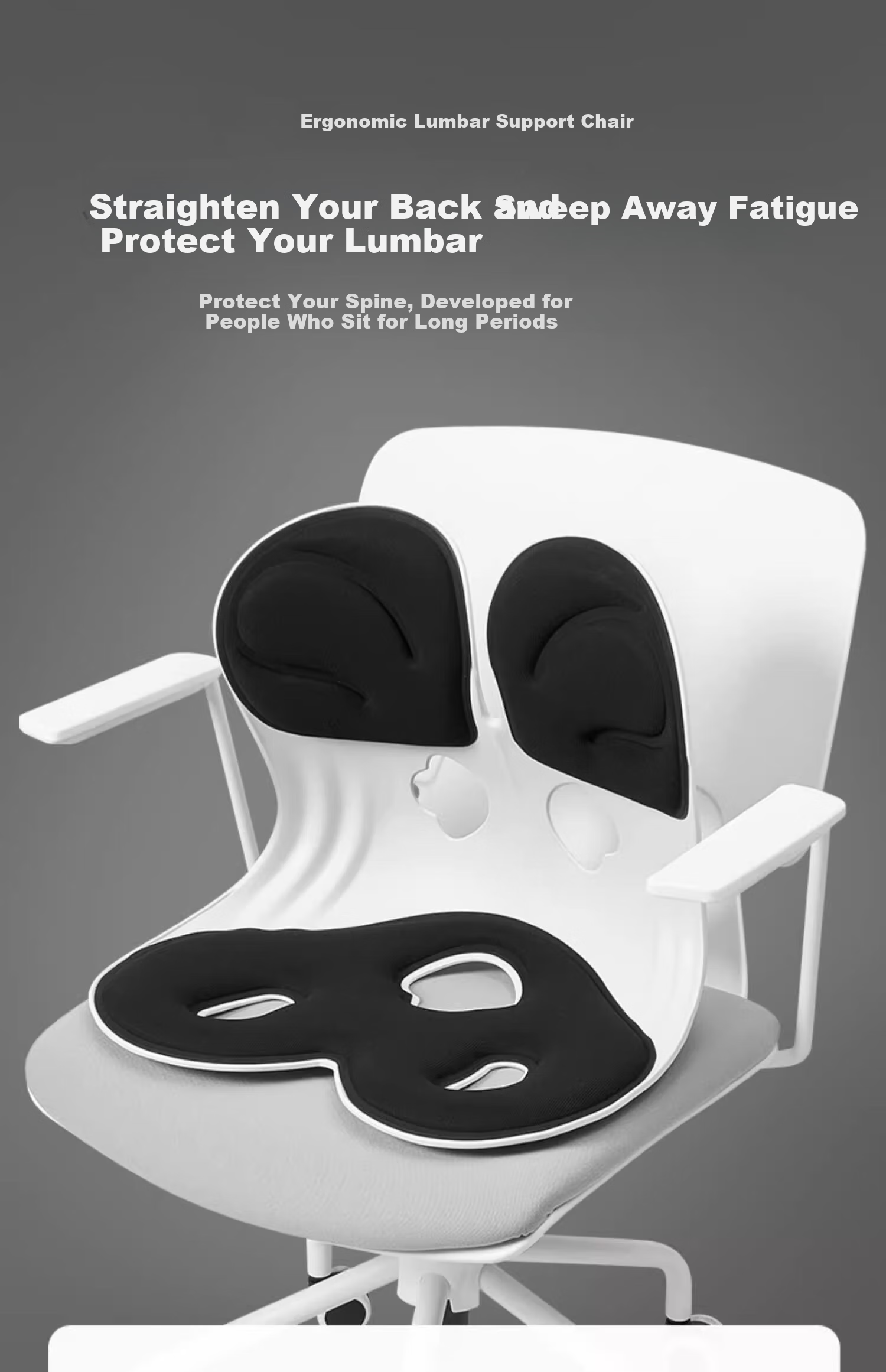 Mixiaoshu Lumbar Support Cushion for Office Chair, Integrated Backrest And Buttocks Shaping, Ergonomic Seat Pad 1