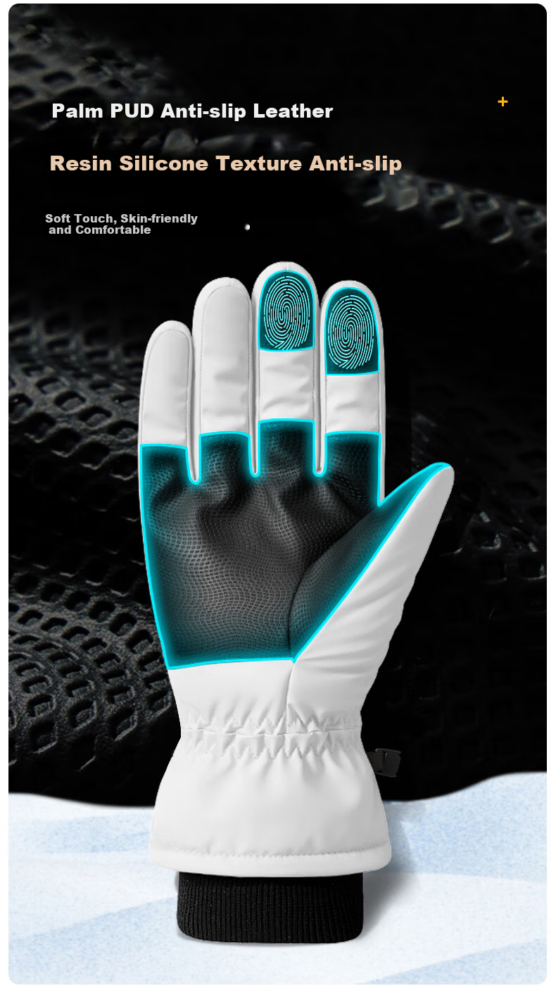 GRGN Gloves for Men And Women, Outdoor Winter Warm Cycling Windproof Fleece-Lined Thick Touchscreen Waterproof Cotton Ski Gloves for Winter 3