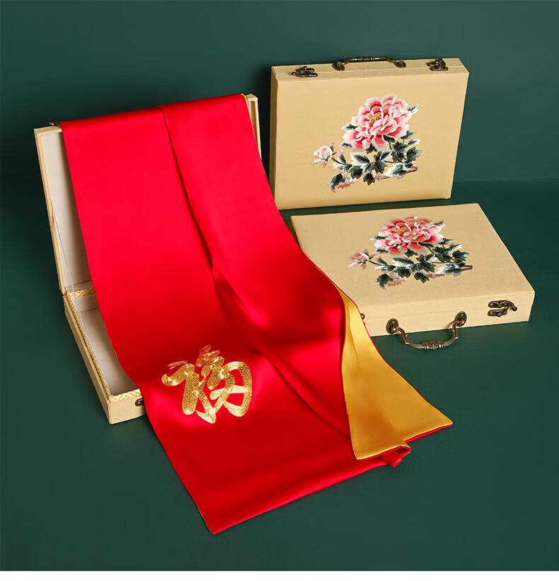 Hangsilu Suzhou Embroidery Silk Scarf for Women, High-Quality Mulberry Silk Embroidered Gift Box, Holiday Gift for Mom, Birthday Present for Elders 36