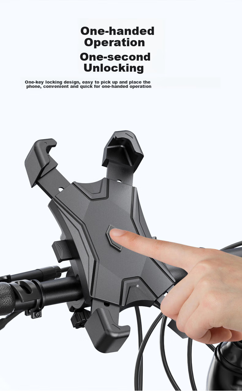 Ousen Electric Vehicle Phone Holder, Navigation Mount, Motorcycle Delivery Riding E-Bike Bicycle Phone Stand, Aluminum Alloy 4